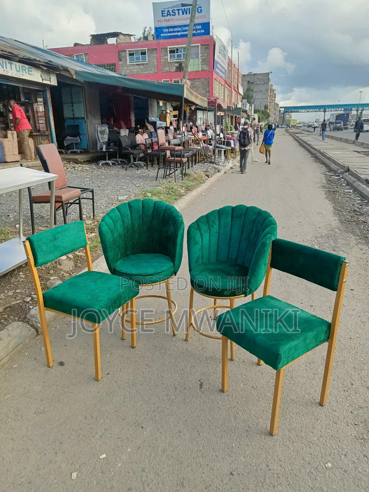 Manicure Seats, 4 Pieces Emarld Green