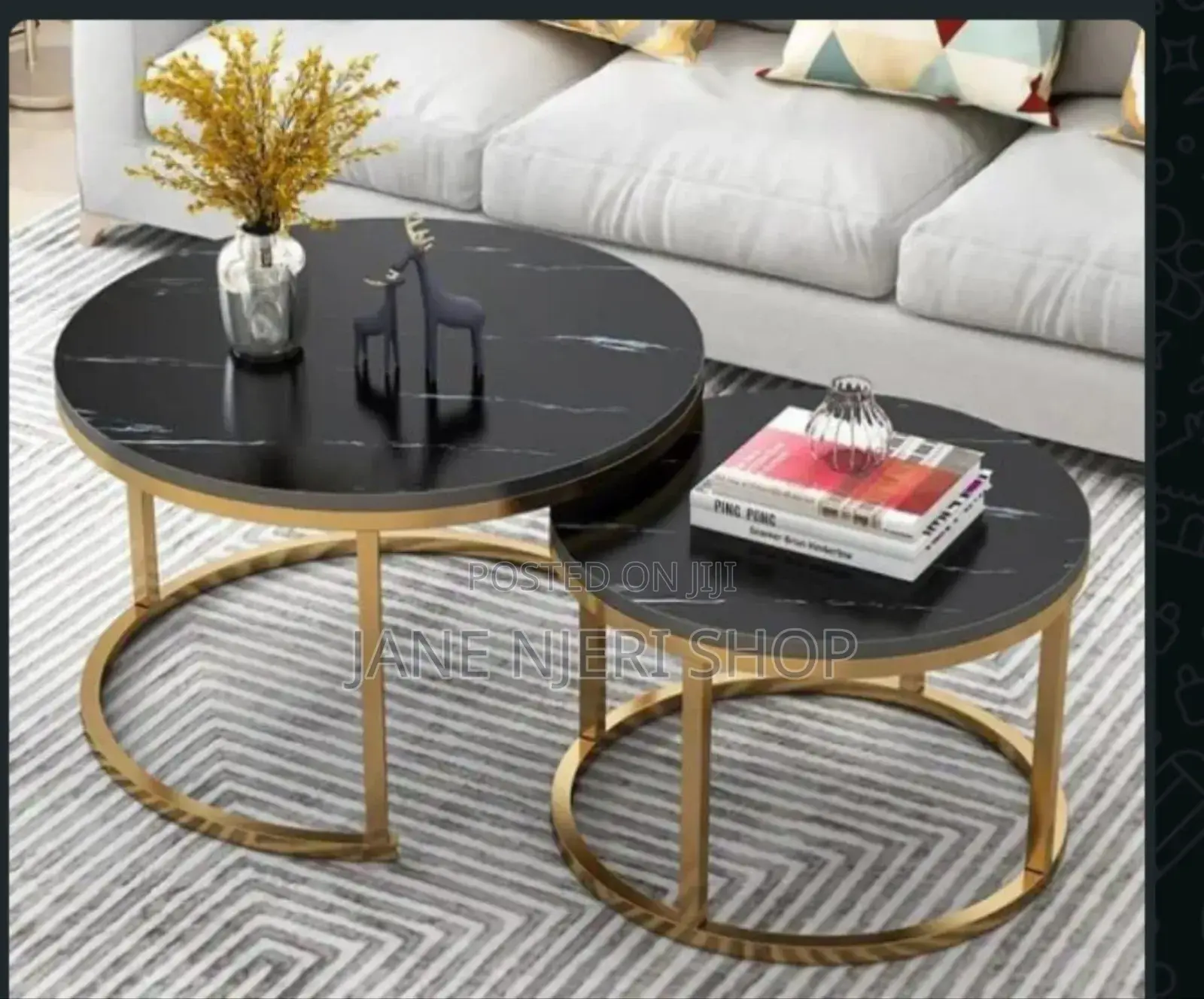 Nesting Coffee Table Marble Effect
