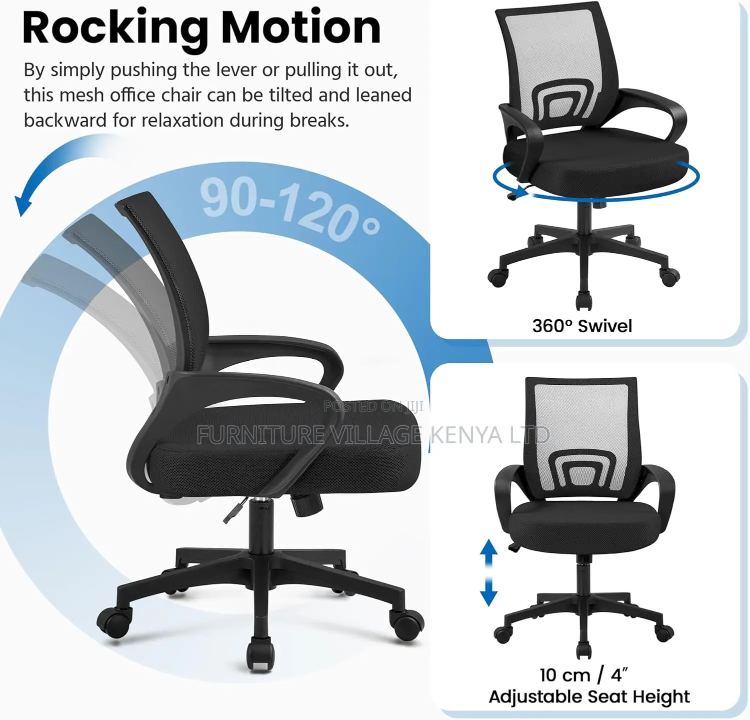 Office Chair: Mid -Back Cleric Office Chair