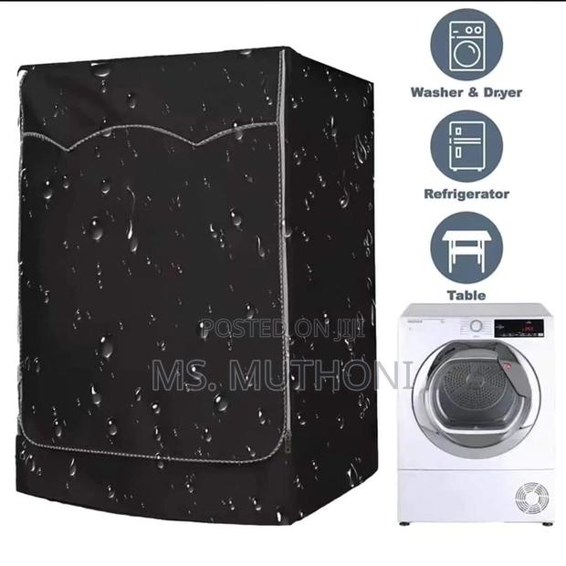 Black Zippered Double Layered Waterproof W/ Machine Cover - thumbnail 4
