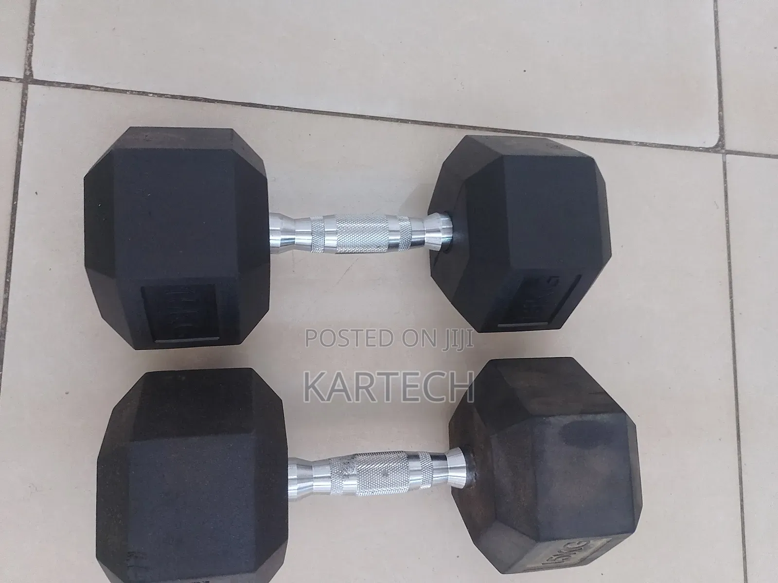15 Kg Rubber Coated Hexagonal Dumbbells
