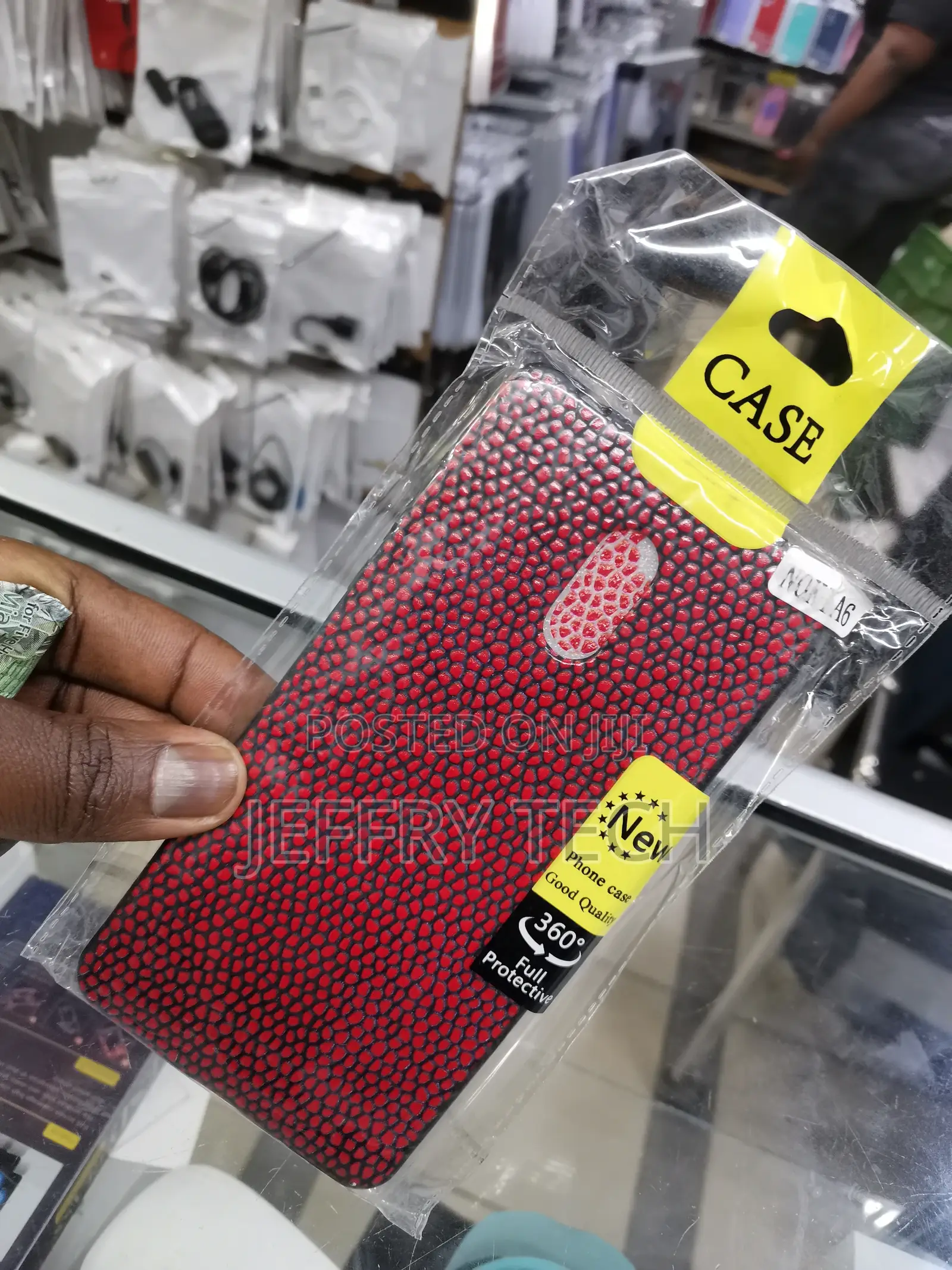 Back Leather Cover for Nokia 6 - Red
