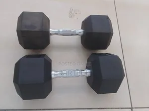 10kg Rubber Coated Hexagonal Dumbbells Set