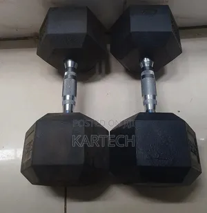 20kg Rubber Coated Hexagonal Dumbbells Set