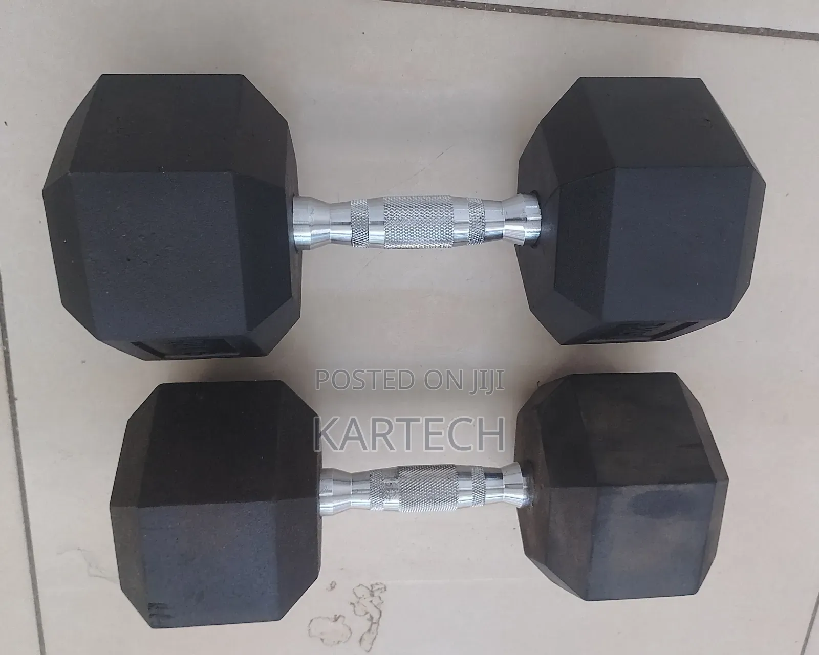20 Kg Rubber Coated Hexagonal Dumbbells Set