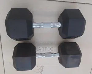 20 Kg Rubber Coated Hexagonal Dumbbells Set