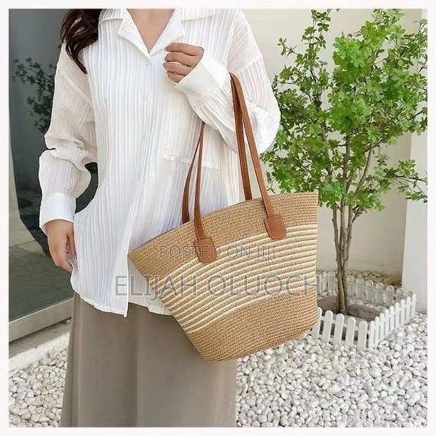 *Large Capacity Straw Woven Bag* - thumbnail 5