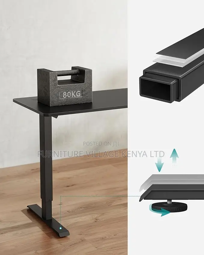Office Desk: Black Height Electric Adjustable Desk