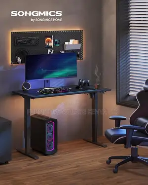 Office Desk: Black Height Electric Adjustable Desk