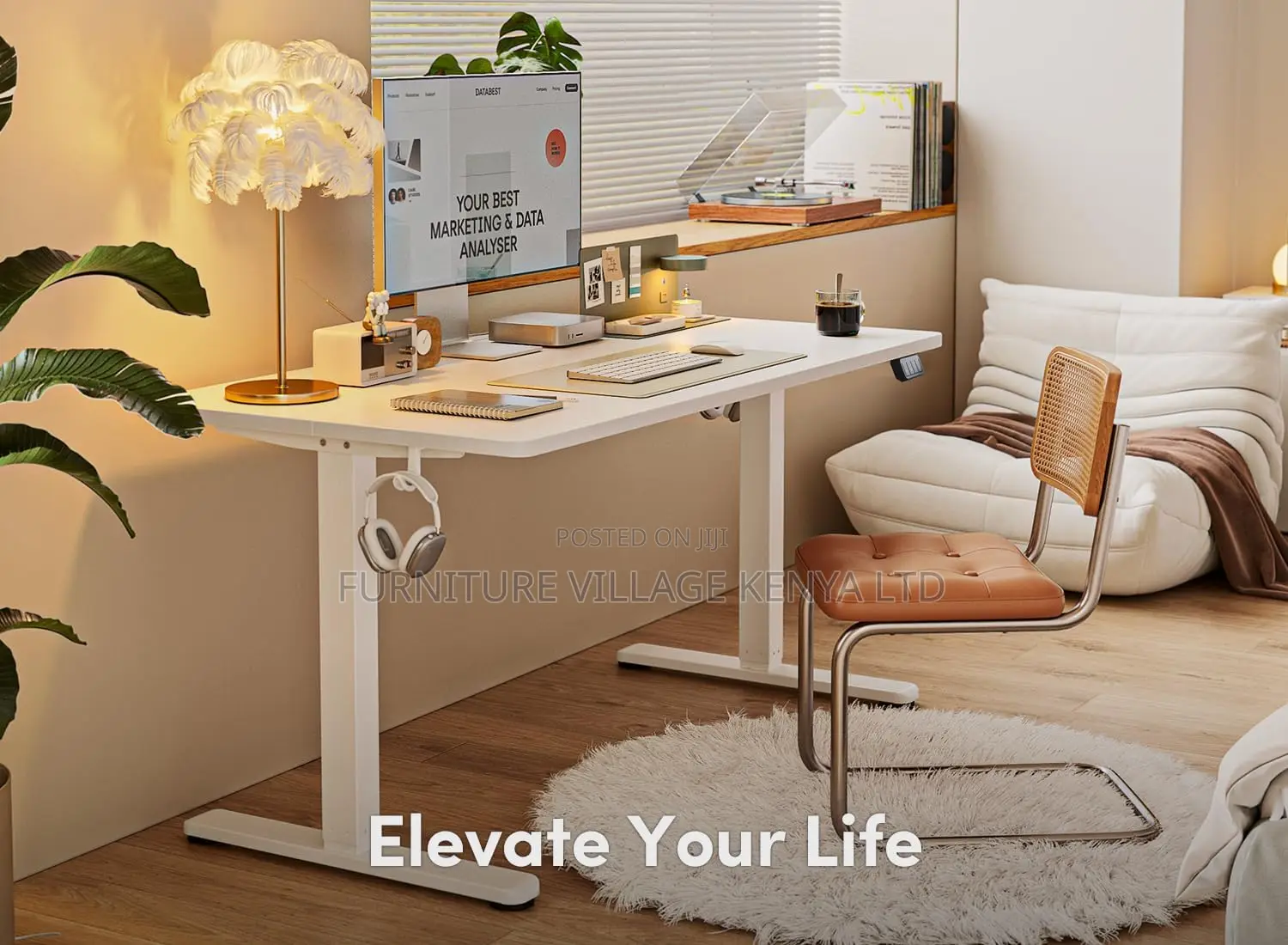 Office Desk: Motorized Electric Adjustable Desk
