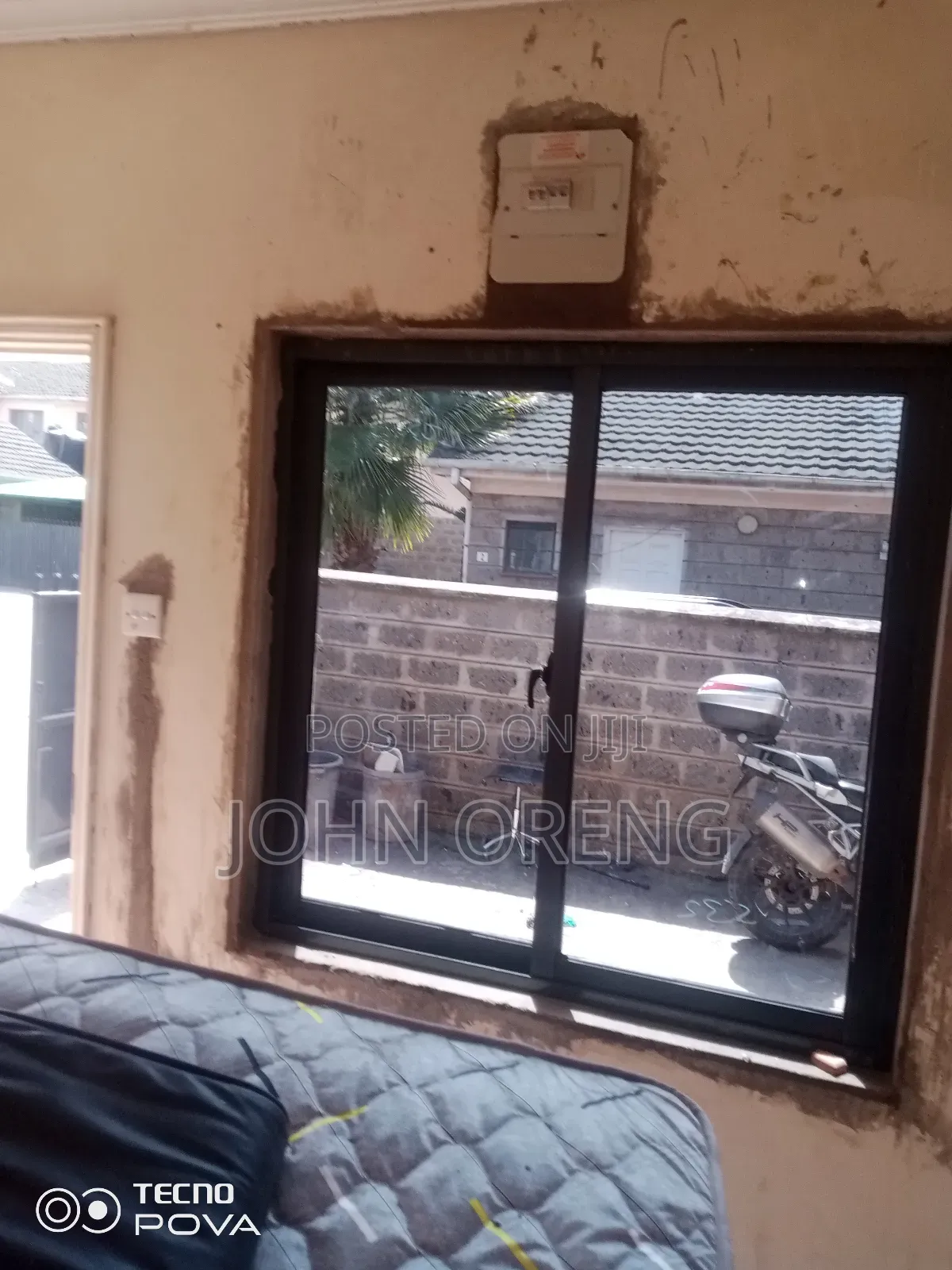 Grey Aluminium Sliding Window