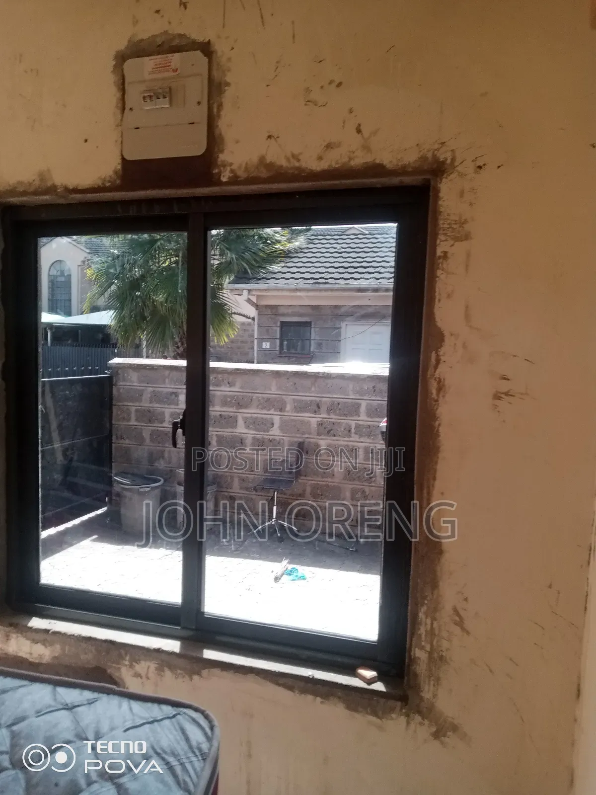 Grey Aluminium Sliding Window