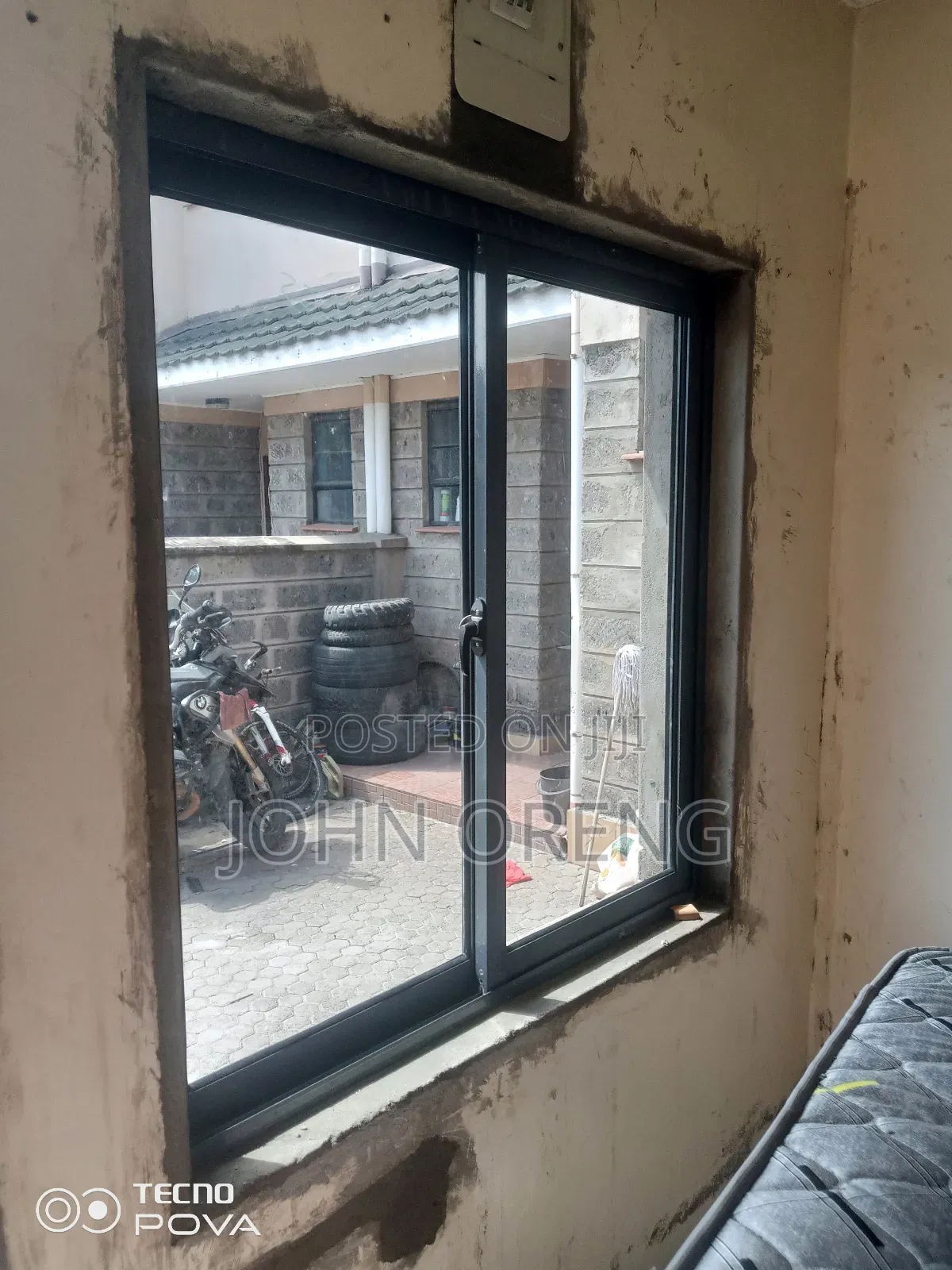 Grey Aluminium Sliding Window