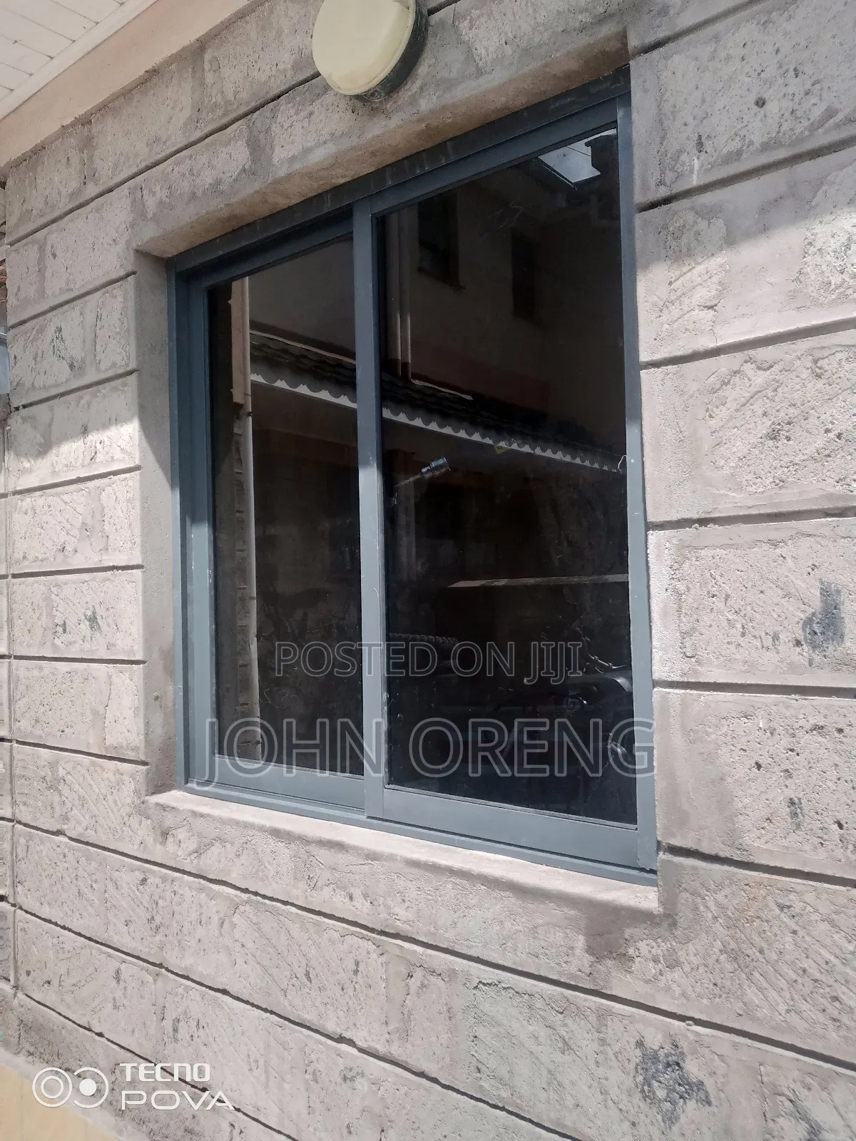 Grey Aluminium Sliding Window