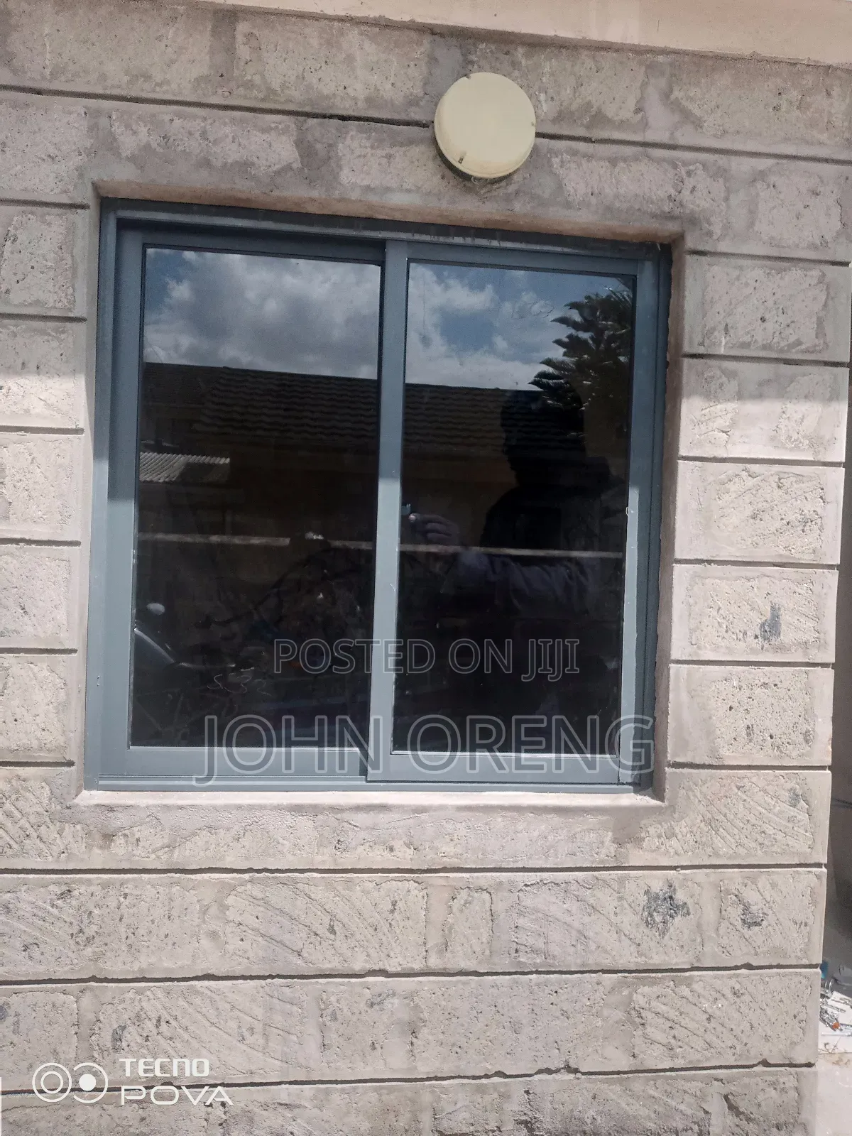 Grey Aluminium Sliding Window