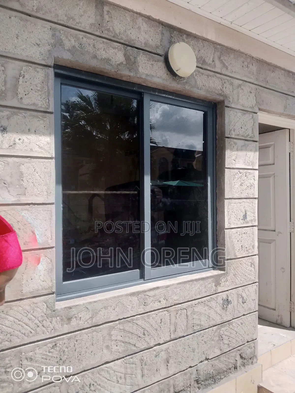 Grey Aluminium Sliding Window