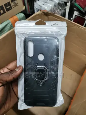 Samsung Galaxy A31 Hybrid Case With Ring Holder - Black