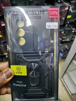 Oppo Reno 12 Pro Camshield Case With Ring Holder -Black
