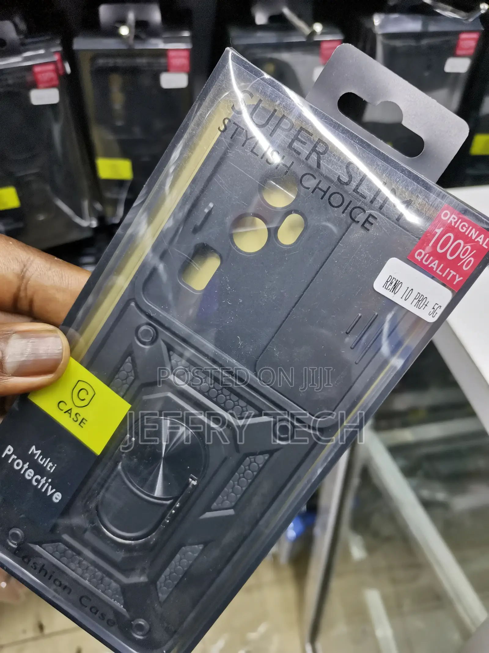 Hard Camshield Case for Oppo Reno 10 Pro+5g With Ring -Black