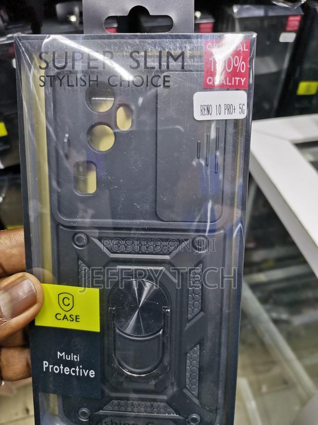 Hard Camshield Case for Oppo Reno 10 Pro+5g With Ring -Black - thumbnail 2