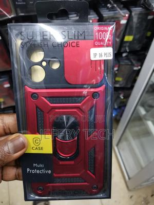 Hard Camshield Case for iPhone 16 Plus With Ring Holder-Red - thumbnail 2