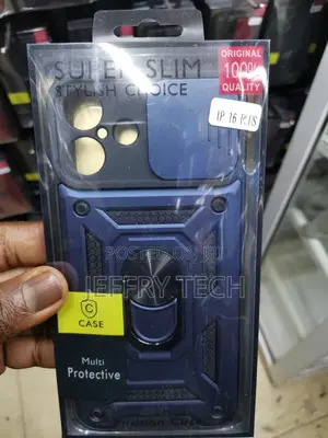 Camshield Hard Case for iPhone 16 Plus With Ring Stand-Blue