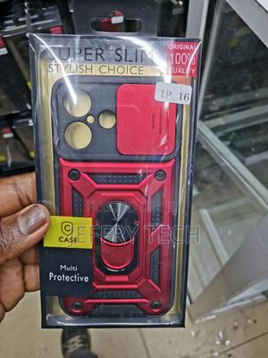 Camshield Hard Case for iPhone 16 With Ring Kickstand-Red - thumbnail 2