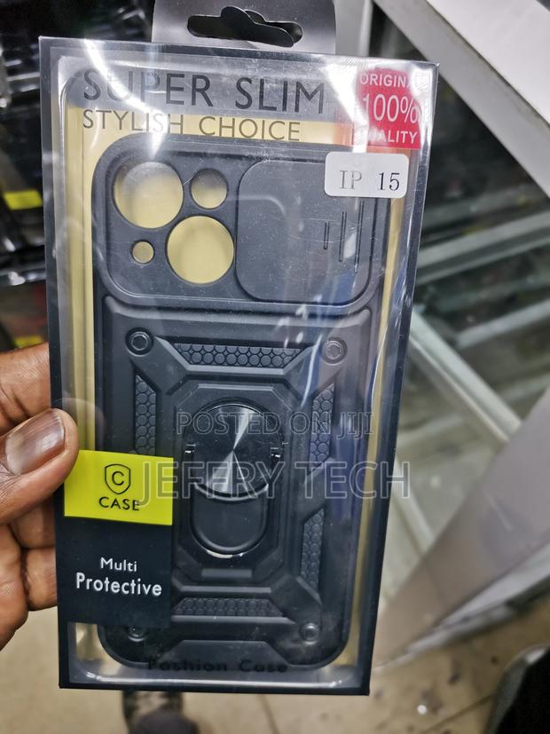 Camshield Hard Case for iPhone 15 Built in Kickstand-Black - main view