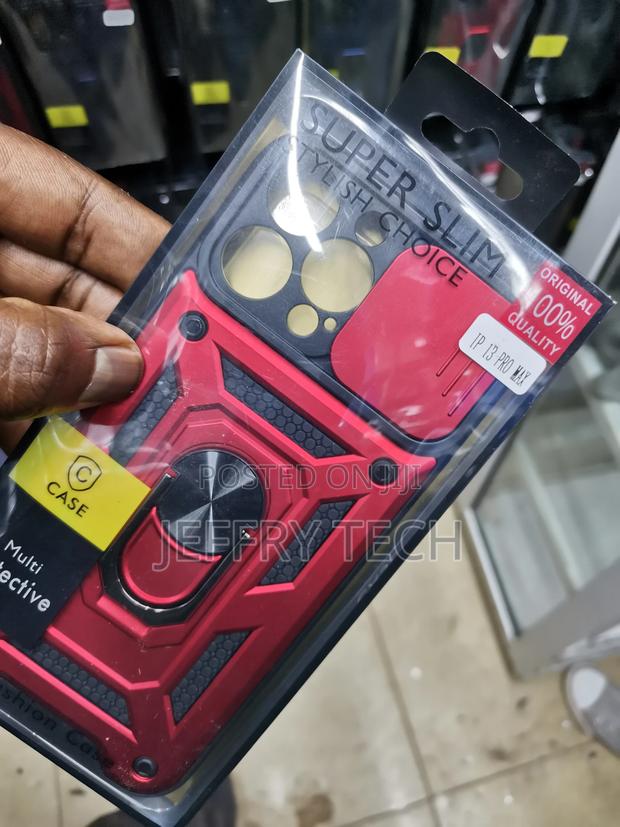 Camshield Case for iPhone 13 Pro Max With Ring Kickstand-Red - thumbnail 3