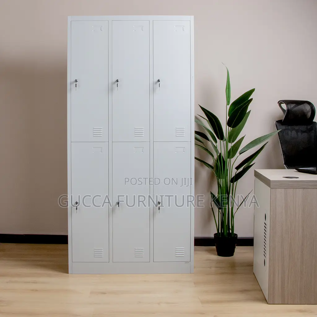 Cabinets:6-Door Locker Metallic Storage Office Cabinet