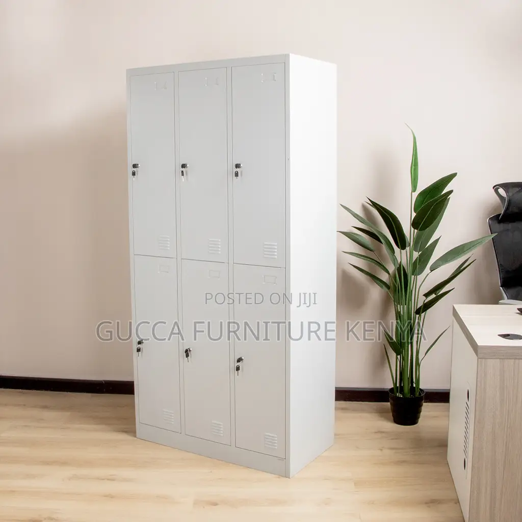 Cabinets:6-Door Locker Metallic Storage Office Cabinet