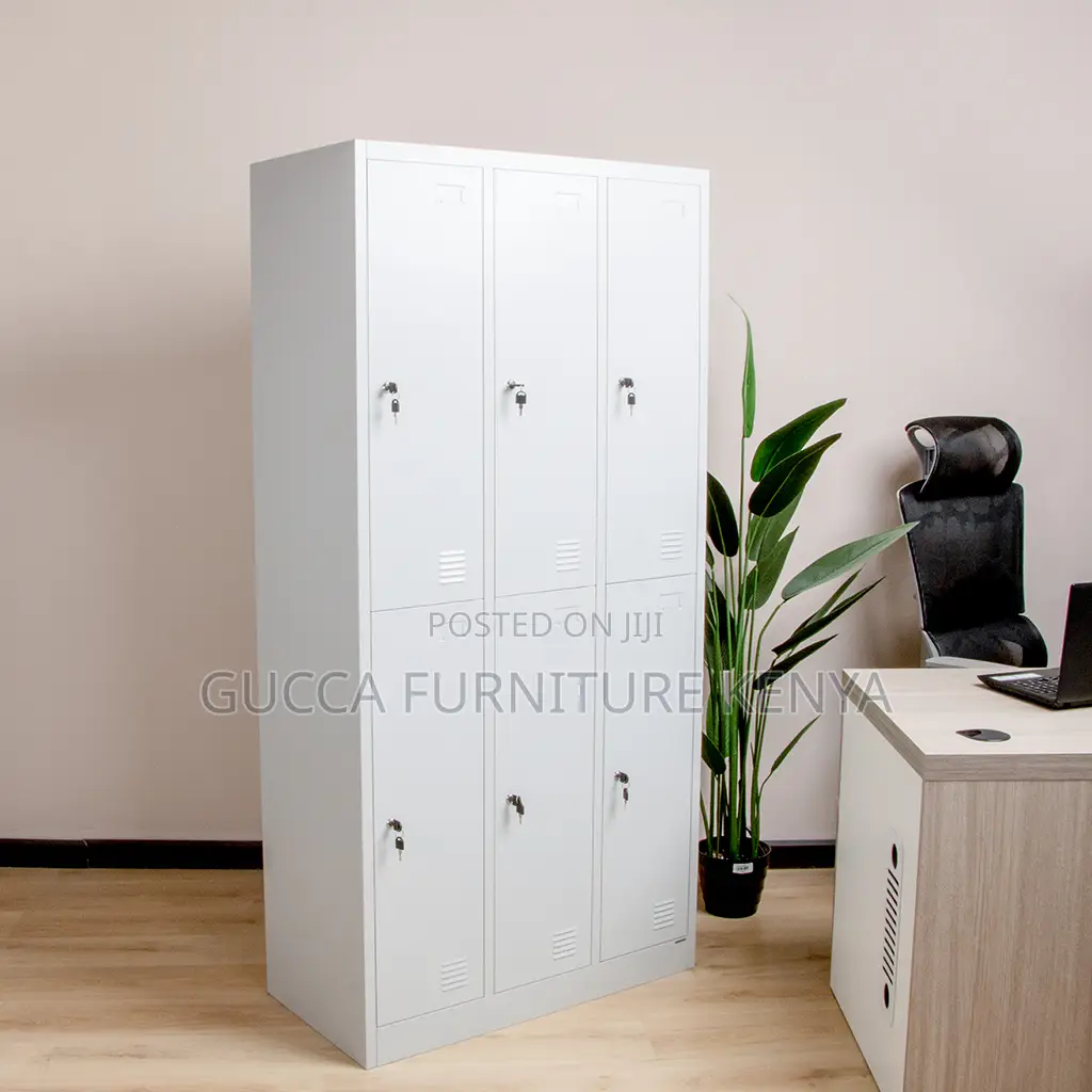 Cabinets:6-Door Locker Metallic Storage Office Cabinet