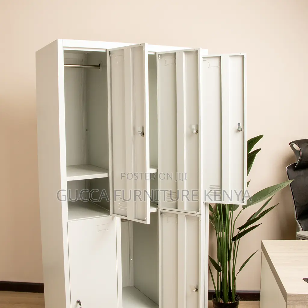 Cabinets:6-Door Locker Metallic Storage Office Cabinet