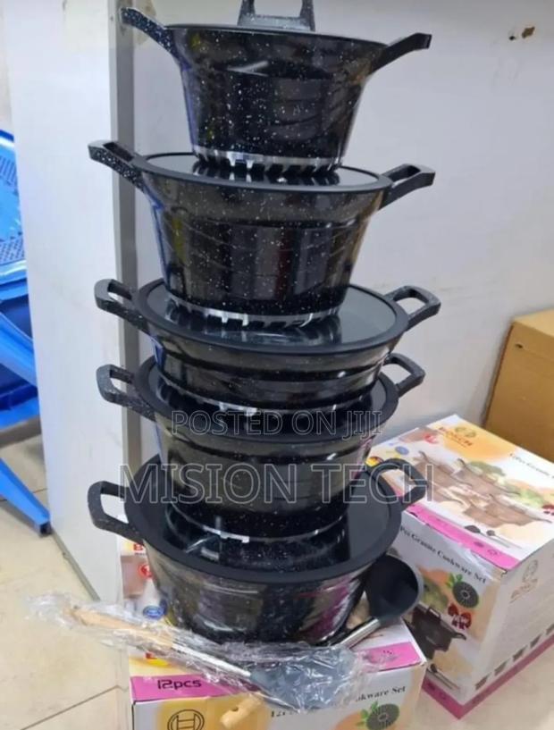 Bosch 10 PCS Granite Coated, Non-Stick Cookware Set Pots - main view