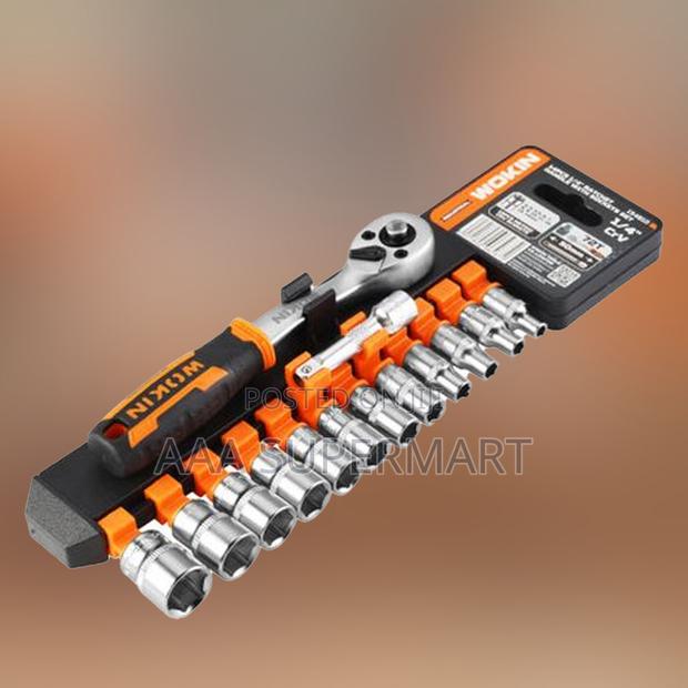 14 PCS 1/4" Ratchet Handle With Sockets Set
