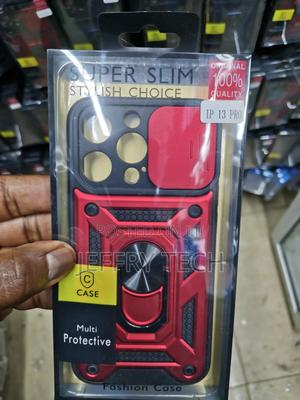 Camshield Hard Case for iPhone 13 Pro With Ring Stand-Red - thumbnail 2