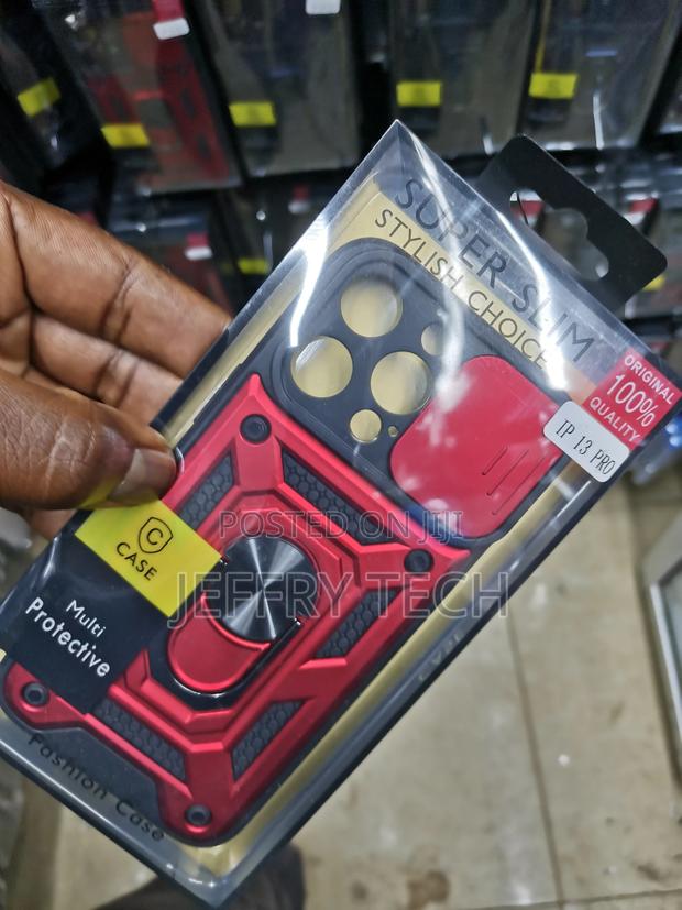 Camshield Hard Case for iPhone 13 Pro With Ring Stand-Red - thumbnail 3