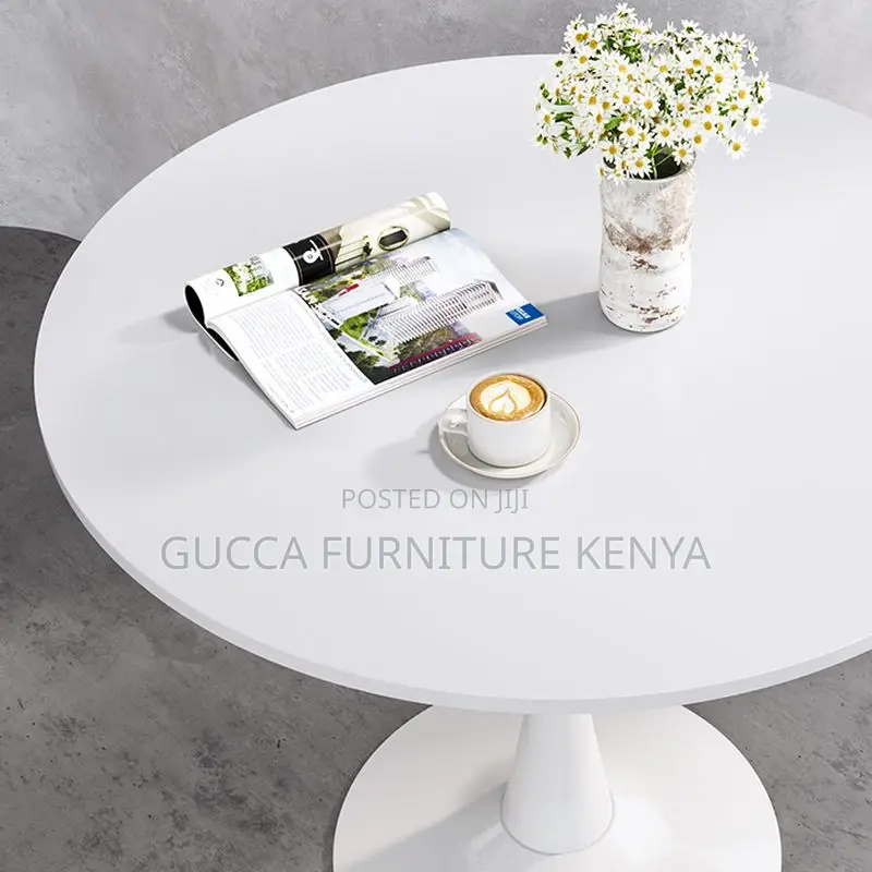 Dining Tables: Modish White Engineered Wood Dining Table