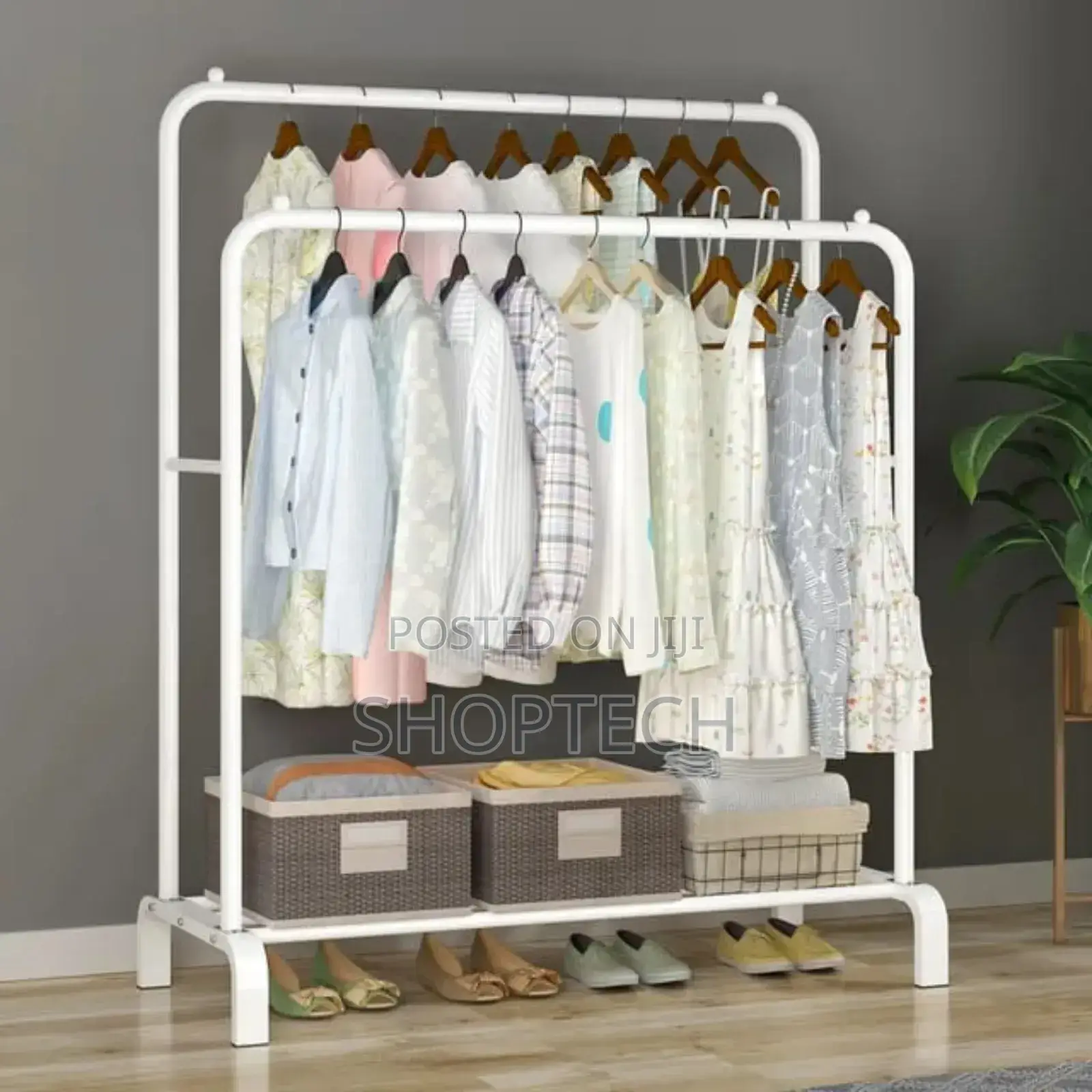 Double Pole Shoe Rack With Shoe Rack