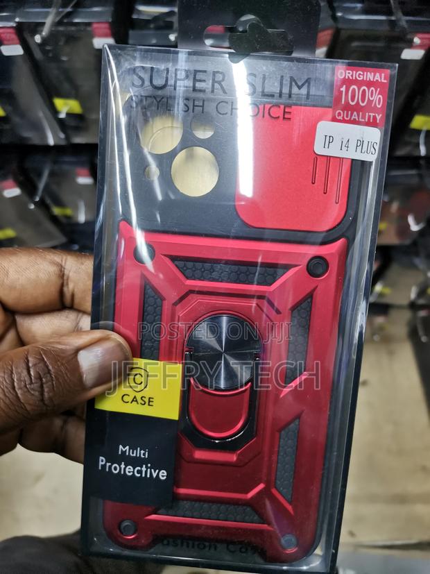 Hard Camshield Case for Apple iPhone 14+ With Ring Stand-Red - main view