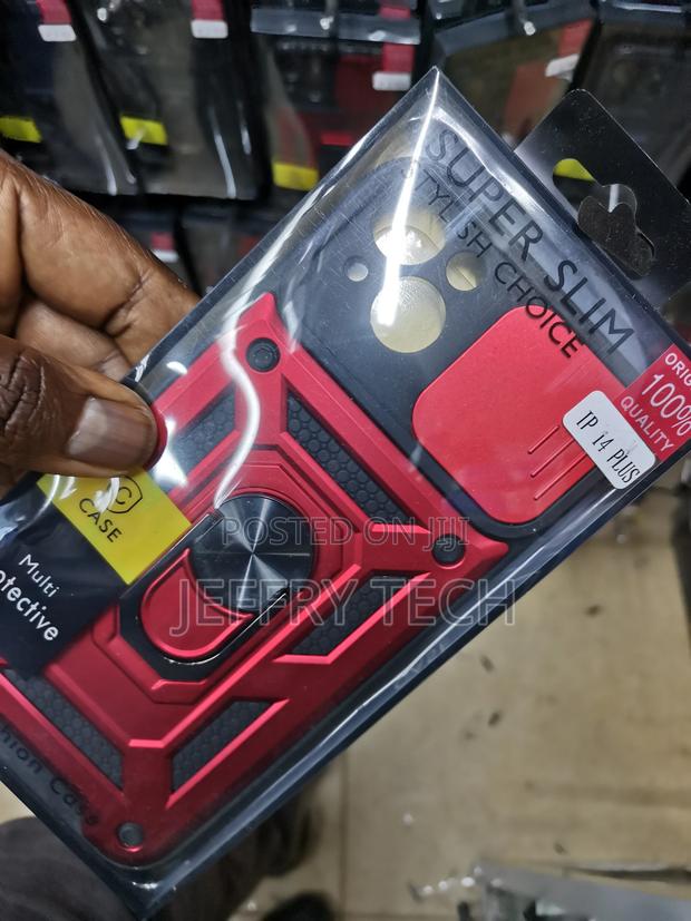 Hard Camshield Case for Apple iPhone 14+ With Ring Stand-Red - thumbnail 2