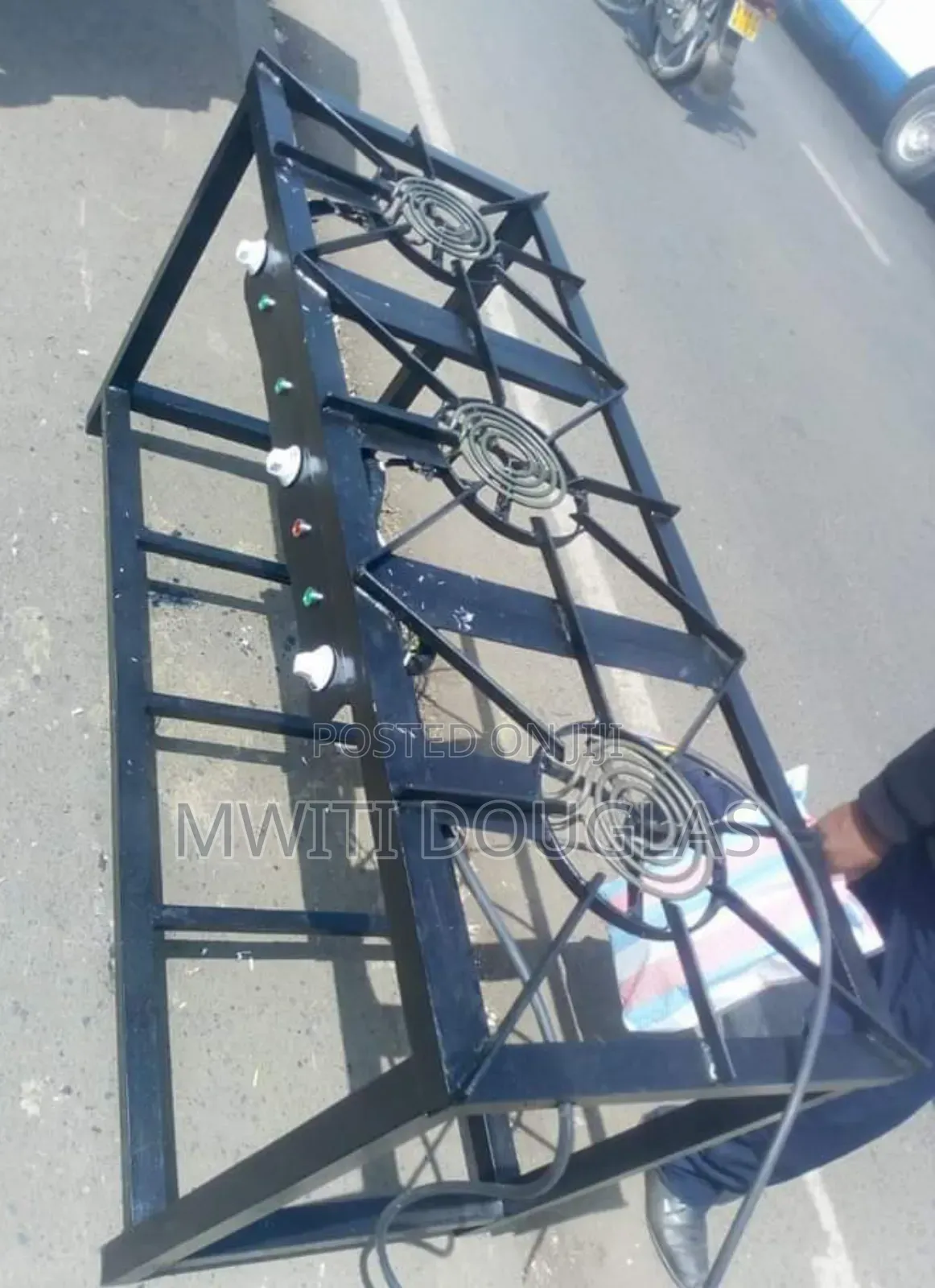 Three Elements Mild Steel Three Burner Gas Cooker