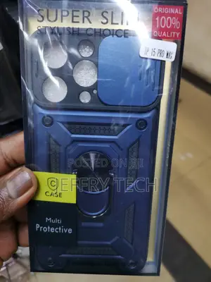 Cameshield Hard Case for iPhone 15 Promax With Ring -Blue