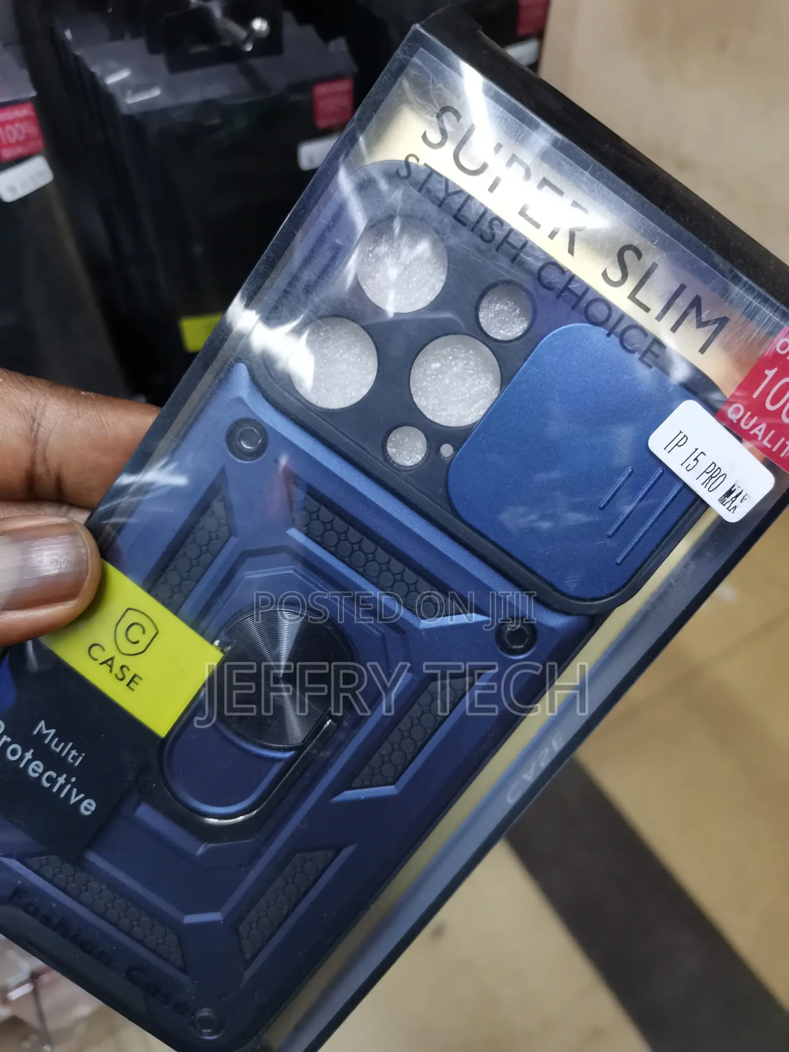 Cameshield Hard Case for iPhone 15 Promax With Ring -Blue