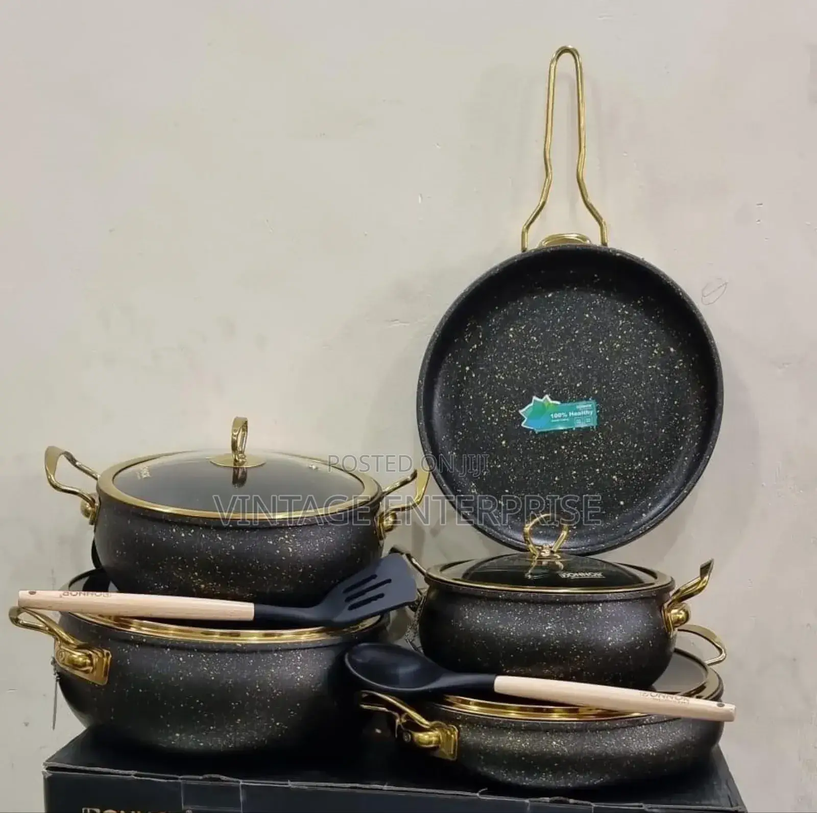 *9pcs Granite Cookware Set