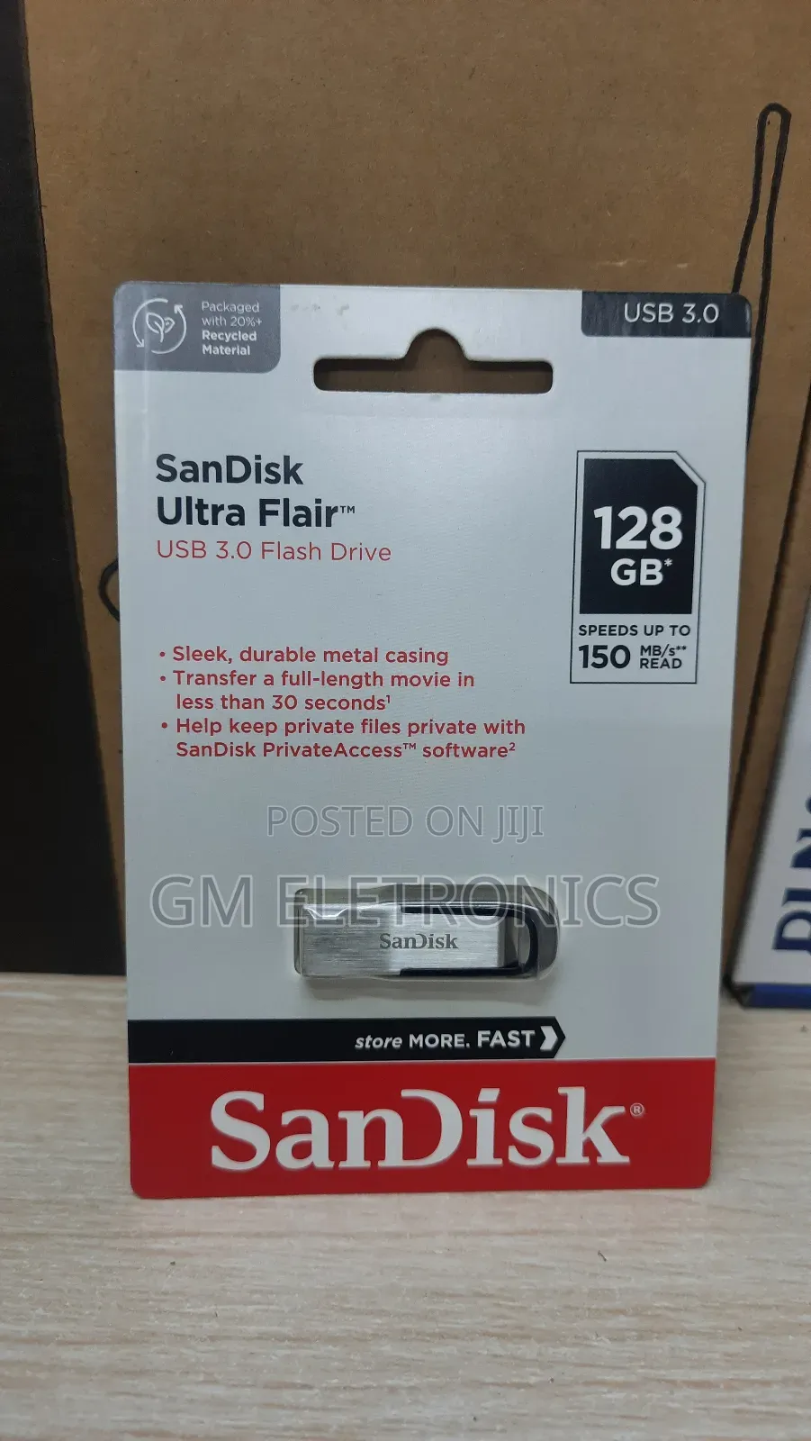 128gb Usb 3.0 Ultra Flair-150mb/S Sleek Metal Case Drive.