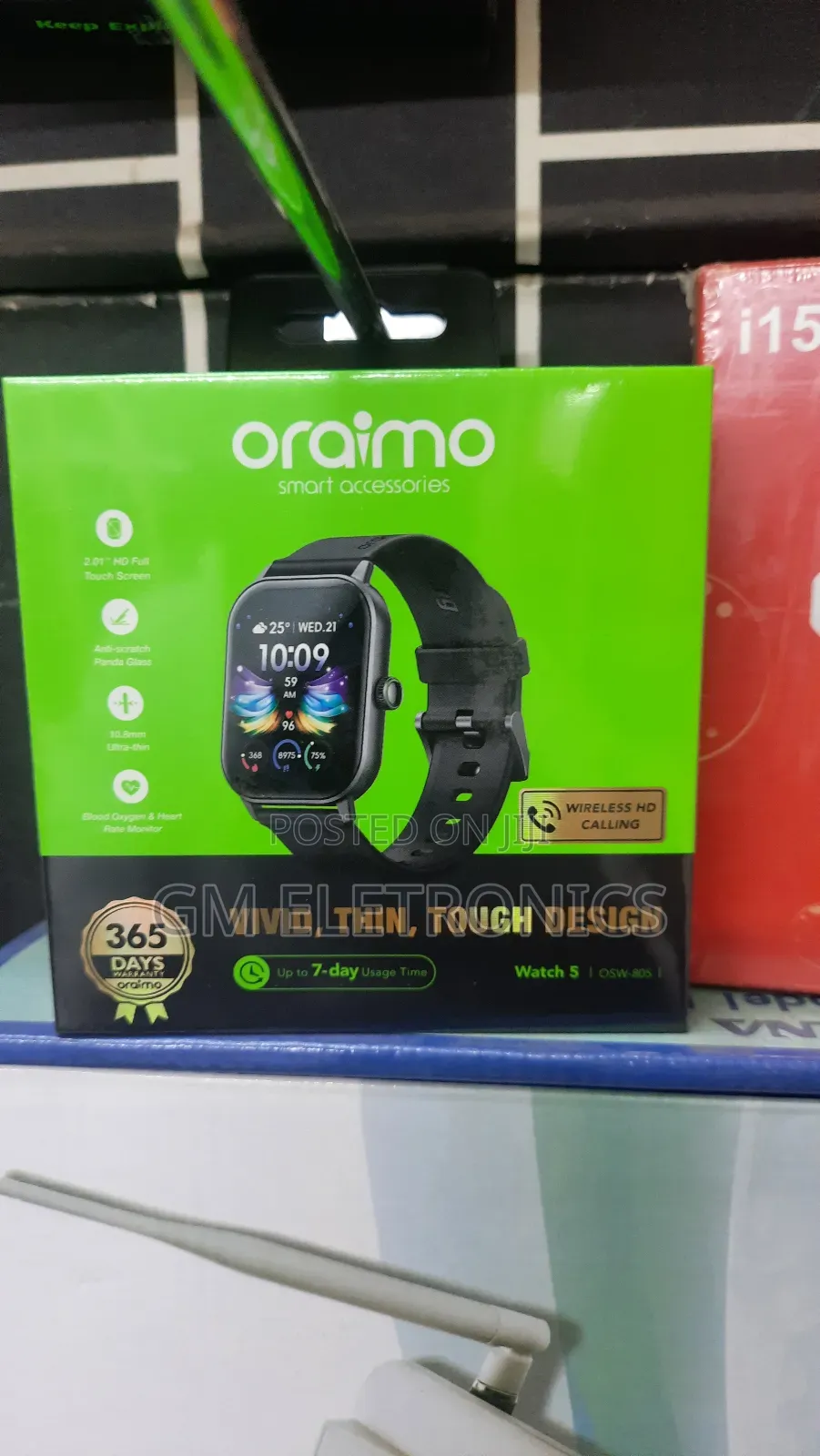 Oraimo Watch 5 2.01" HD Panda Glass 1ATM Smart Watch.