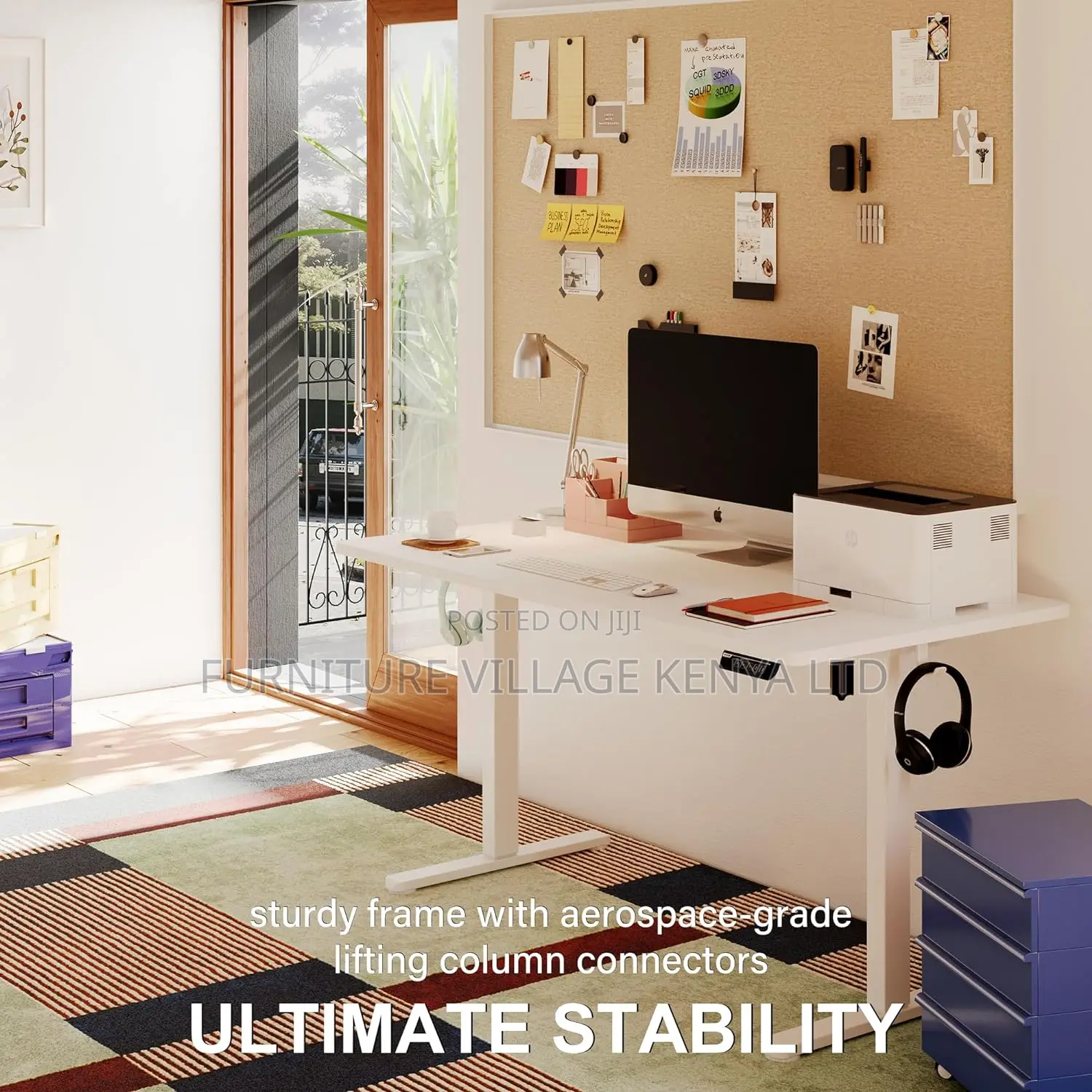 Office Desk: Motorized Height Electric Desk