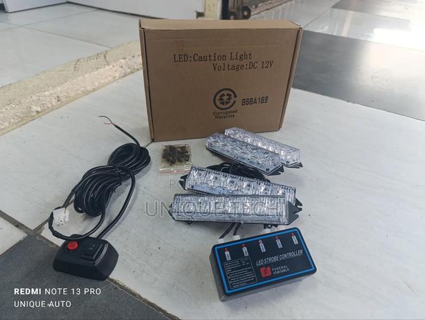 Advanced Red and Blue LED Flashing Grill VIP Lights - main view