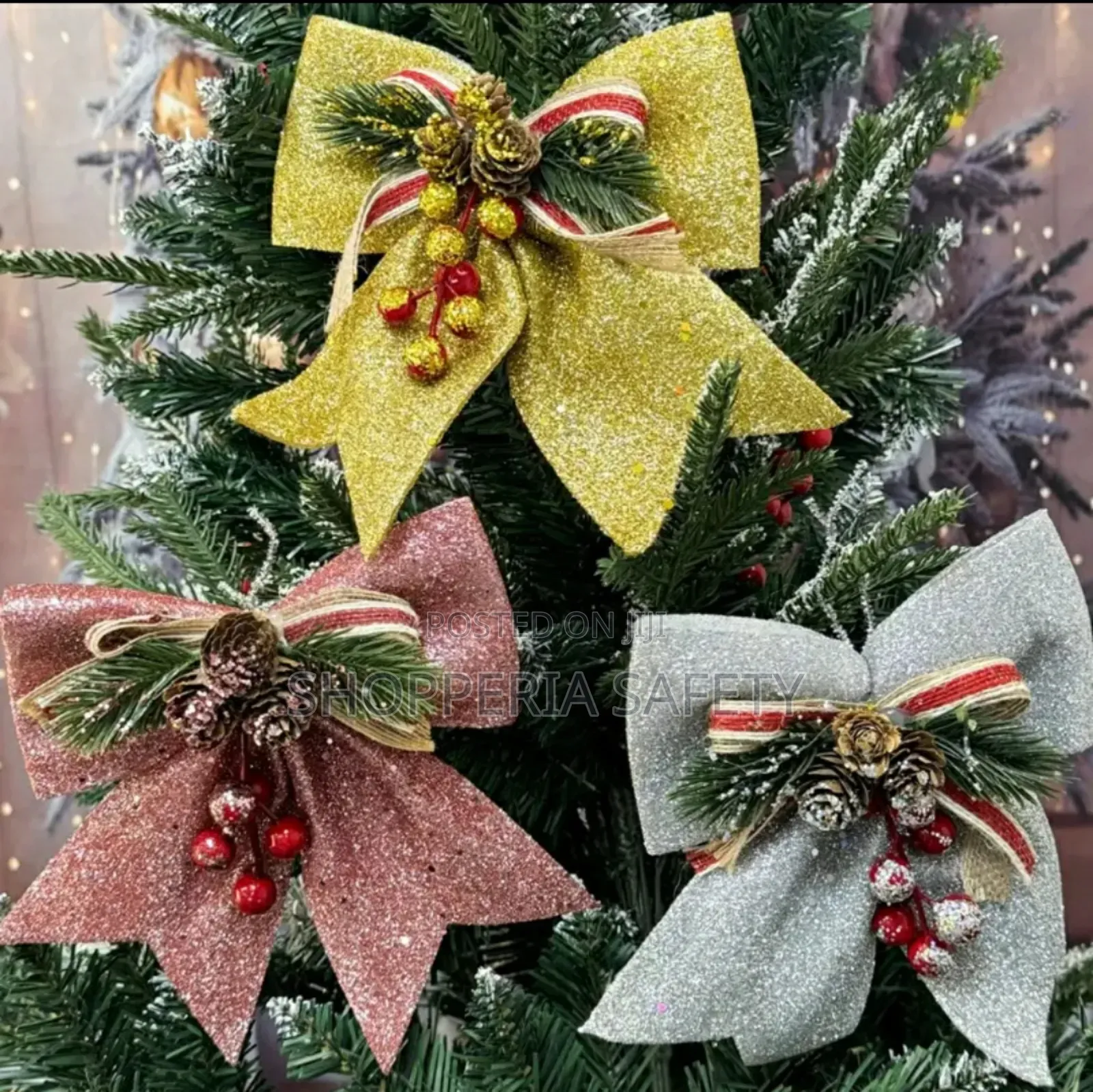 2 Christmas Tree Decor Bows